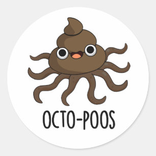 Adesivo Octo-poos Engraçado Octopus Pun