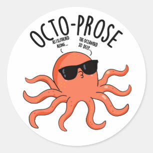 Adesivo Octo-prose Funny Octopus Pun