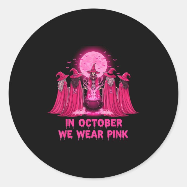 Adesivo October We Wear Nk Witch Halloween Breast Cancer A (Frente)