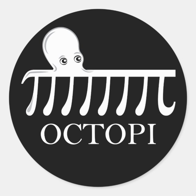 Adesivo Octopi - Engraçado Pi Octopus Math (Frente)