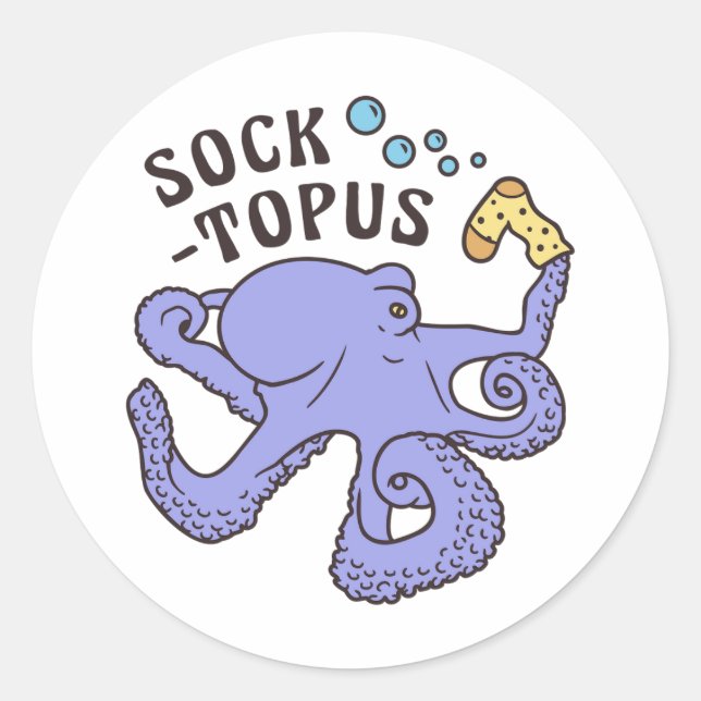 Adesivo Octopus Azul Socktopus Com Memória Engraçado (Frente)