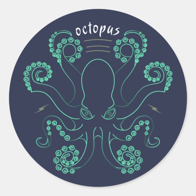 Adesivo Octopus Cephalopod Tentáculos (Frente)