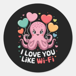 Adesivo Octopus Com Bylloons Cardíacos Eu Amo Você Como Wi