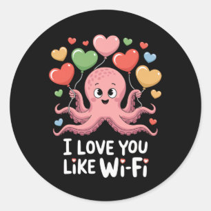 Adesivo Octopus Com Bylloons Cardíacos Eu Amo Você Como Wi