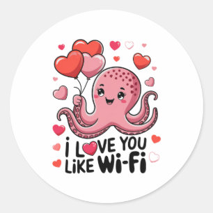 Adesivo Octopus Com Bylloons Cardíacos Eu Amo Você Como Wi