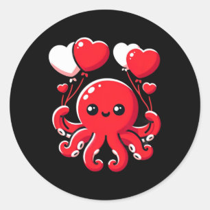Adesivo Octopus Com Bylons Cardíacos Namorados Adoráveis D