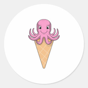 Adesivo Octopus com cone de Sorvete