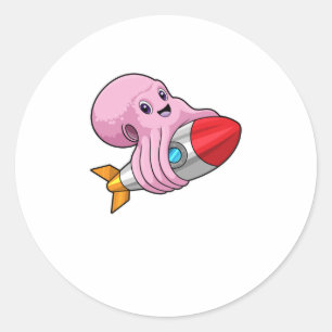 Adesivo Octopus com foguete