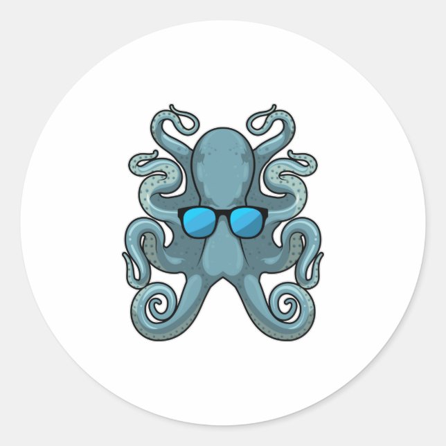 Adesivo Octopus com óculos de sol (Frente)