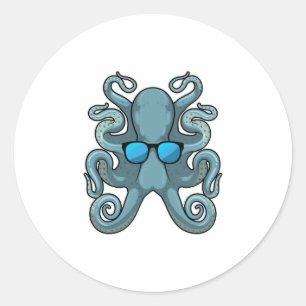 Adesivo Octopus com óculos de sol