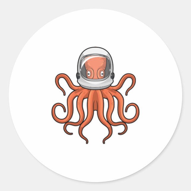 Adesivo Octopus como astronauta (Frente)