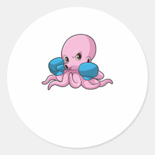 Adesivo Octopus como Boxer com luvas in a box