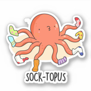 Adesivo Octopus Cugado Socktopus Com Meias Pun Sticker
