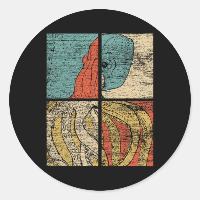 Adesivo Octopus da pop Art Squid (Frente)