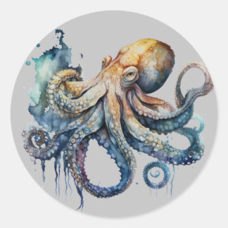 Adesivo Octopus de Aquarela
