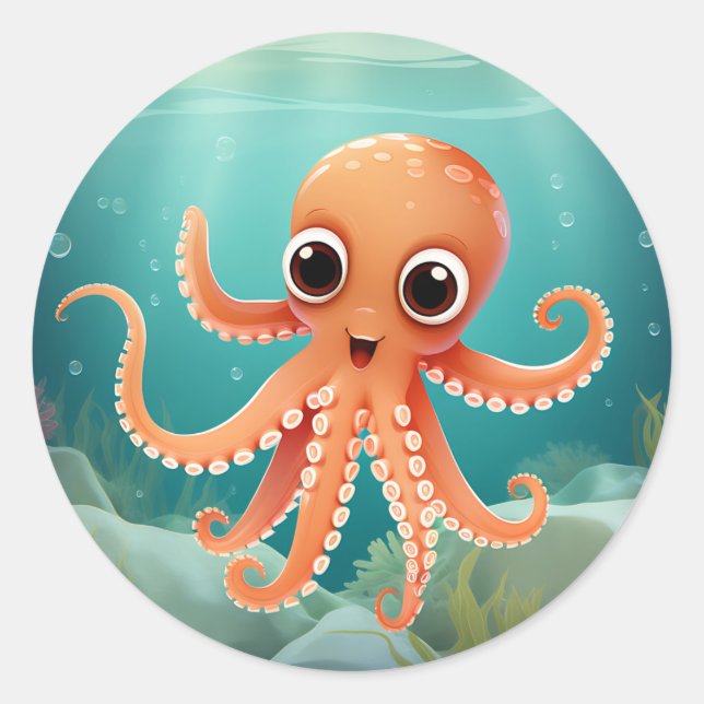 Adesivo Octopus de bebê bonito (Frente)