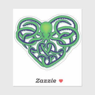 Adesivo Octopus Design de tatuagem de polvo verde e azul