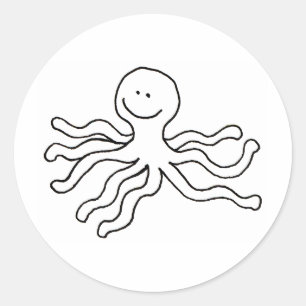 Adesivo Octopus - design do logotipo de arte feliz desenha