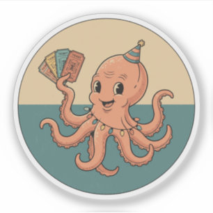 Adesivo Octopus do Partido com Bilhetes de Carnaval - Dive