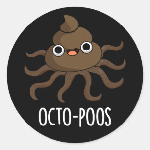 Adesivo Octopus Engraçado Octo-poo Polvo Escuro BG