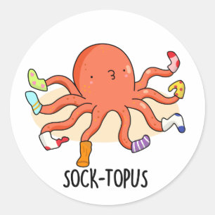 Adesivo Octopus Engraçado Sock-topus Com Meias Pun