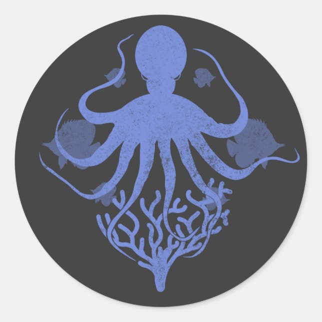 Adesivo Octopus (fundo escuro) (Frente)