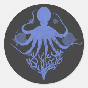 Adesivo Octopus (fundo escuro)