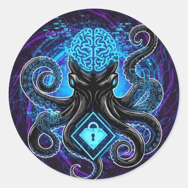 Adesivo Octopus Hacker Sticker (Frente)