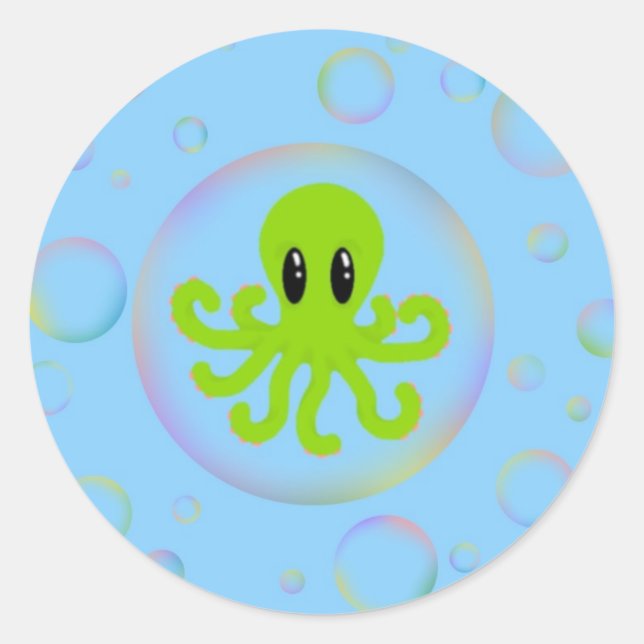 Adesivo Octopus numa bolha (Frente)