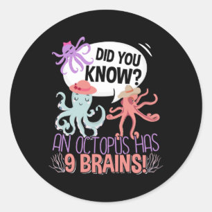 Adesivo Octopus tem 9 cérebros - Fatos do oceano