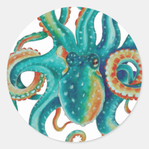 Adesivo Octopus Teto Watercolor Tentacle