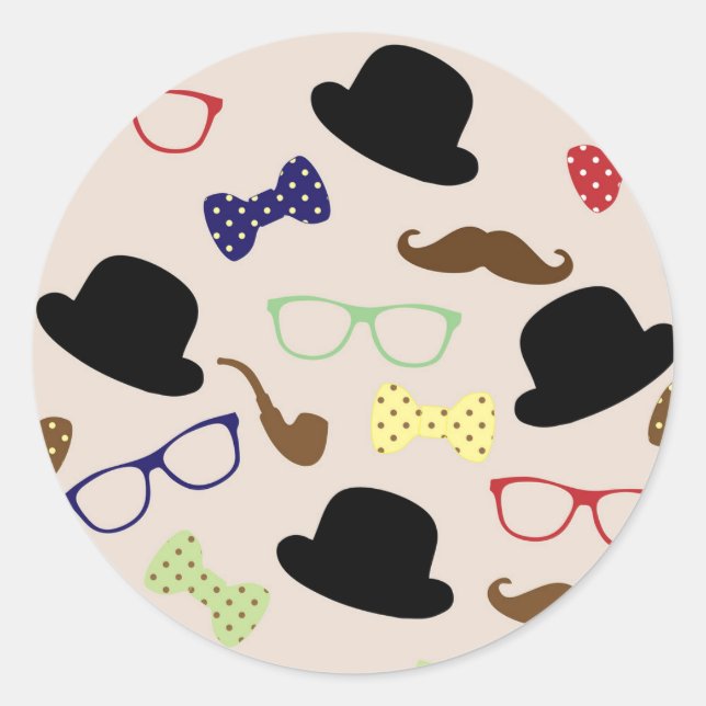 Adesivo Óculos, Chapéus e bigode (Frente)