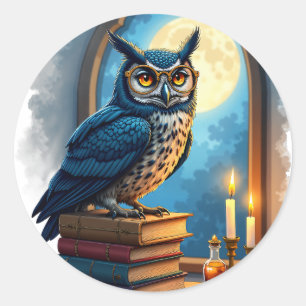 Adesivo Óculos de Coruja Dark Academia Nicho de Leitura Gó