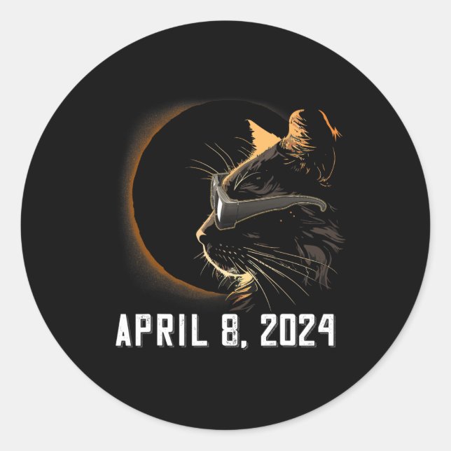 Adesivo Óculos de Eclipse Solar de Gato Óculos de Eclipse  (Frente)
