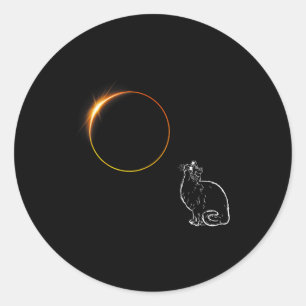 Adesivo Óculos de Eclipse Solar Gato Eclipse