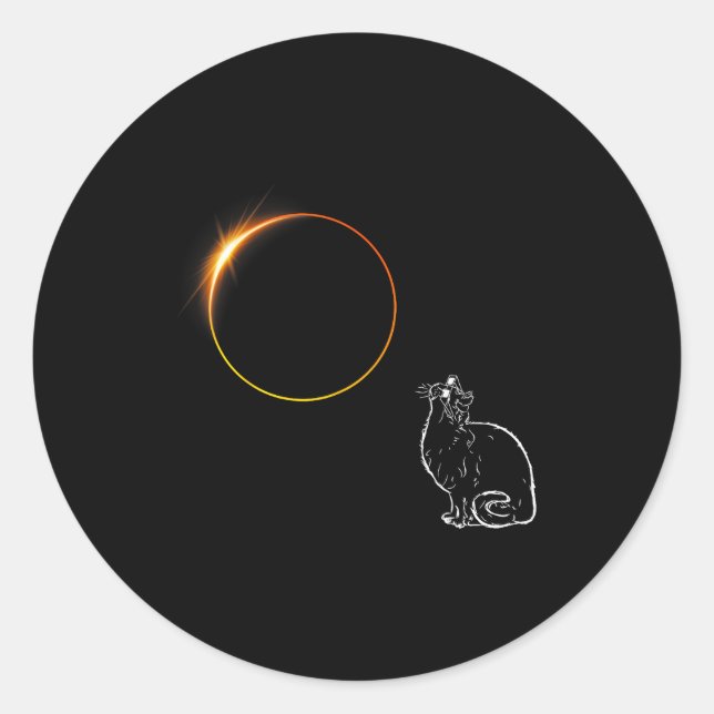 Adesivo Óculos de Eclipse Solar Gato Eclipse (Frente)