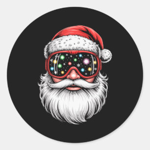 Adesivo Óculos de Esqui de Snowboard Mágicos Papai Noel Na