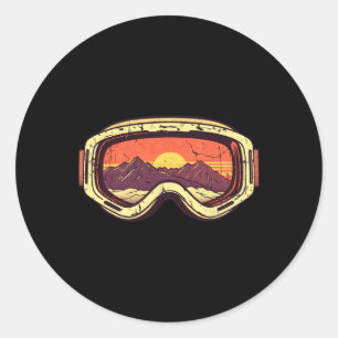 Adesivo Óculos de Esqui e Snowboard Pôr do Sol Retro Monta