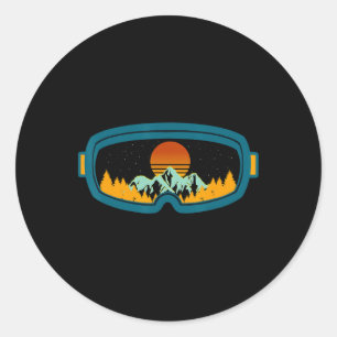 Adesivo Óculos de Esqui Retro Esqui Snowboard Inverno Mar