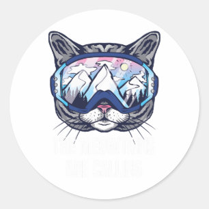 Adesivo Óculos de Esqui Snowboard Divertidos Os Meowtains