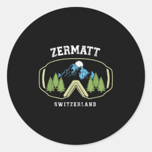 Adesivo Óculos de Esqui Zermatt Esqui Alpino Alpes Suíços