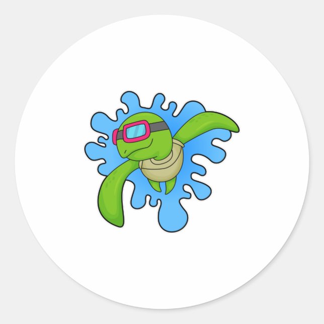 Adesivo Óculos de natação de tartaruga (Frente)