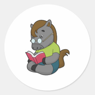 Adesivo Óculos de Nerd de cavalos