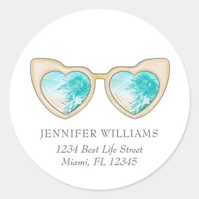 Adesivo Óculos de sol bonitos Palmeiras Palmeiras Endereço (Frente)