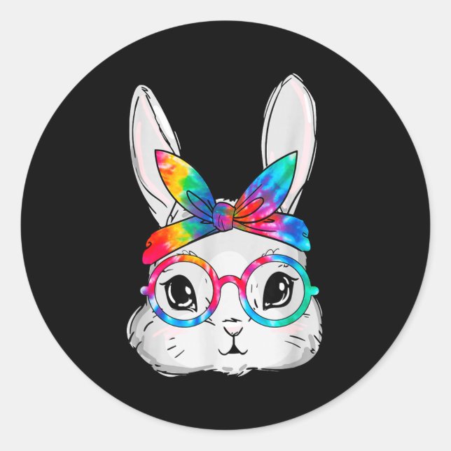 Adesivo Óculos de sol Bunny Face Gravata Dye Óculos Faixa  (Frente)