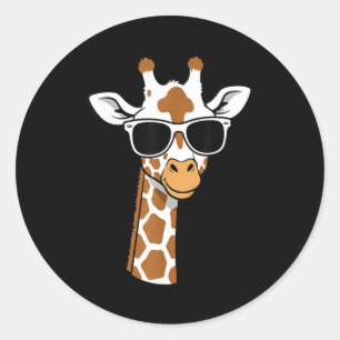 Adesivo Óculos de sol com rosto de girafa, girafa engraçad
