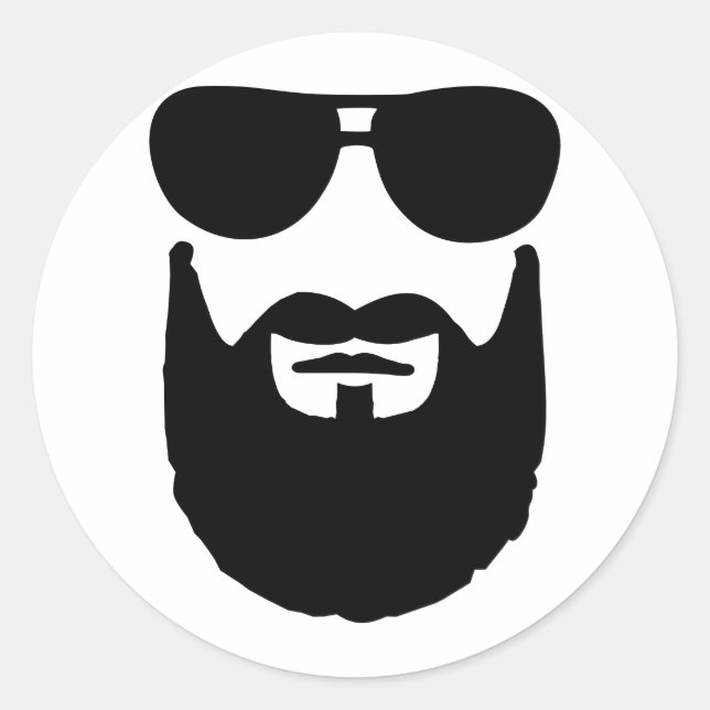 Adesivo Óculos de sol da barba de cheio (Frente)