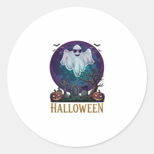 Adesivo Óculos de sol de fantasma de Halloween Lua roxa Ce