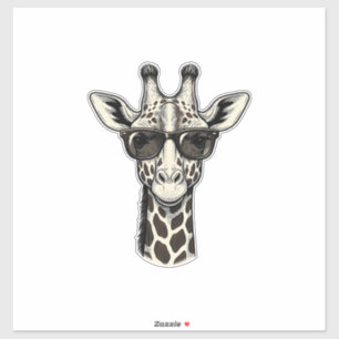 Adesivo Óculos de Sol de Girafa Legal Camisa de Gravura Vi