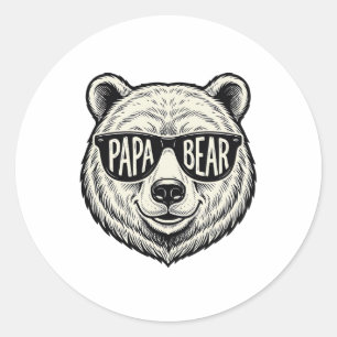 Adesivo Óculos de sol do Papai Urso Cabeça de Urso Design 